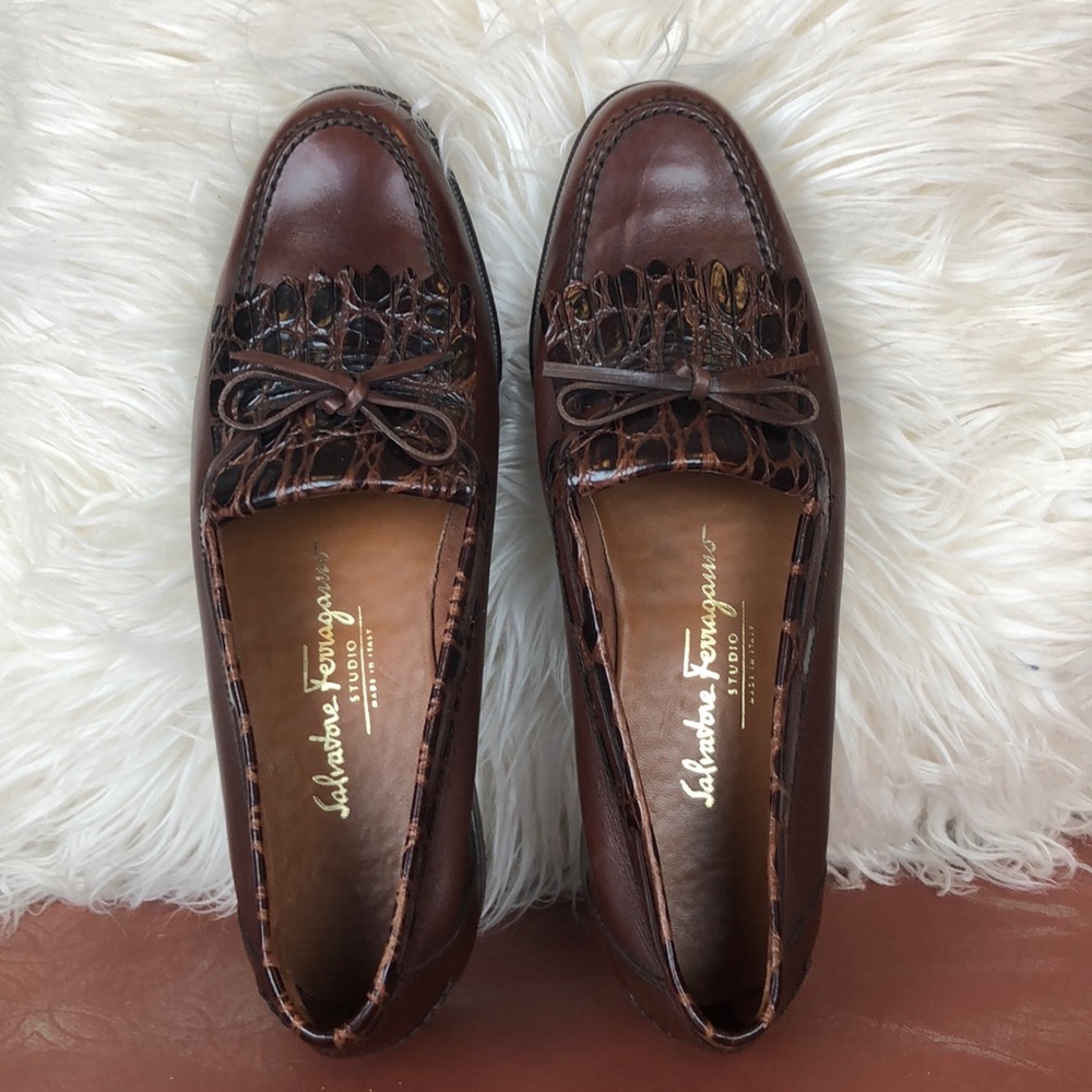 Salvatore Ferragamo Kiltie Bow Loafers